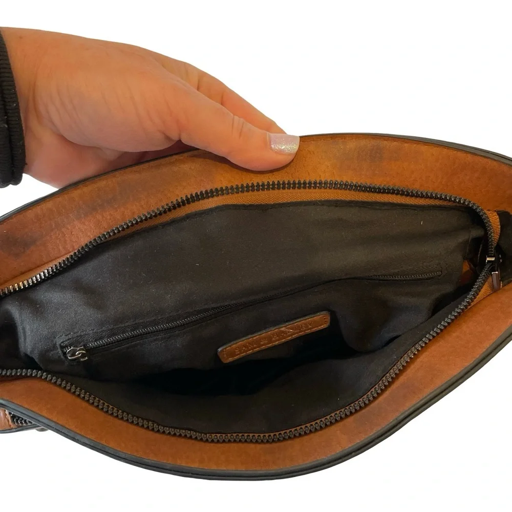 Sam & Hadley Brown Crossbody Bag with Decorative Stud and Cutout Details
